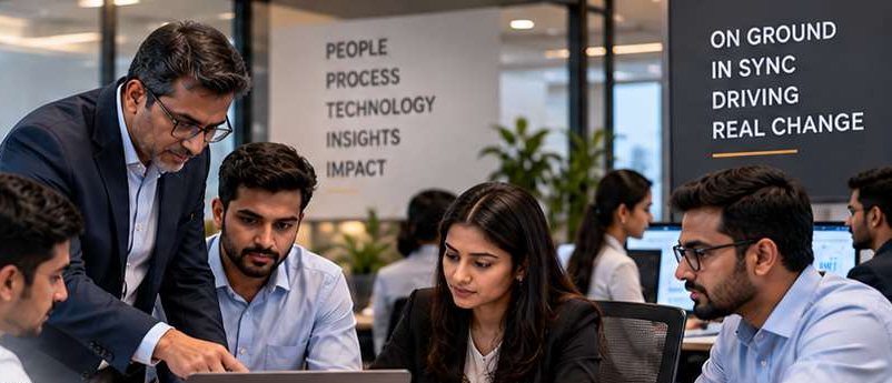 JBR engagement team working together at a client site